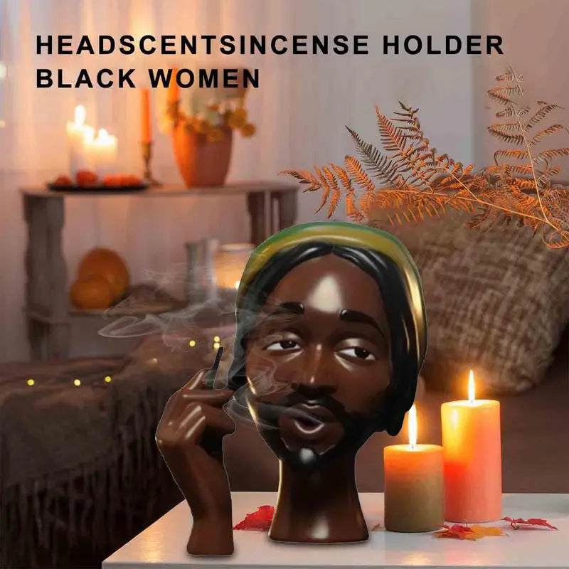 Head Incense Burner Black Woman
