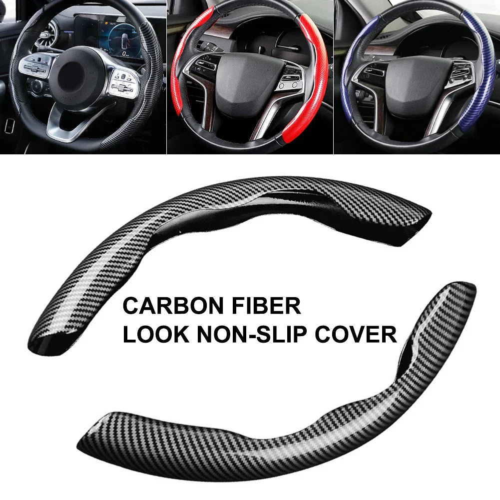Car Carbon Fiber Steering Wheel Cover(2PCS)