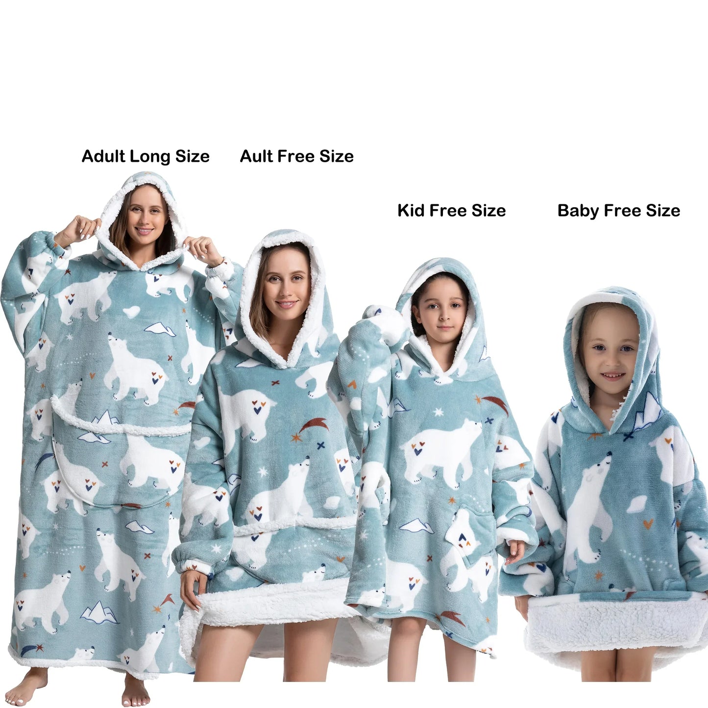 Oversized Sherpa Hooded Blanket Sweatshirt with Pocket