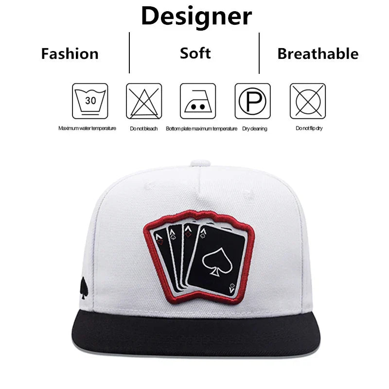Poker Plaque SnapBack Cap - Black/Red/White