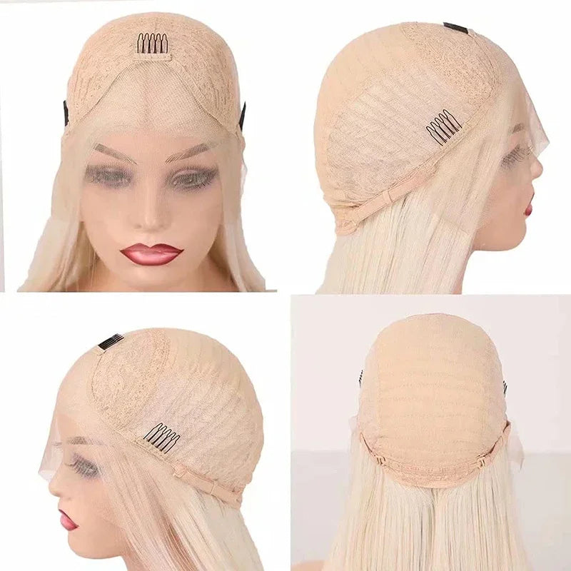 Glueless Brown Long Hair Brazilian Body Wavy Wigs