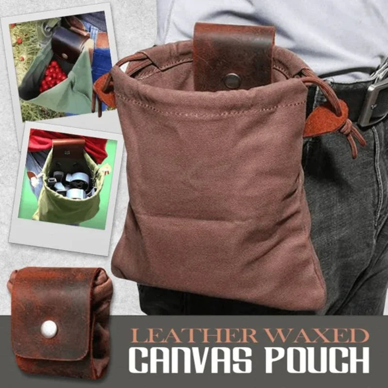 Handmade cowhide canvas bag