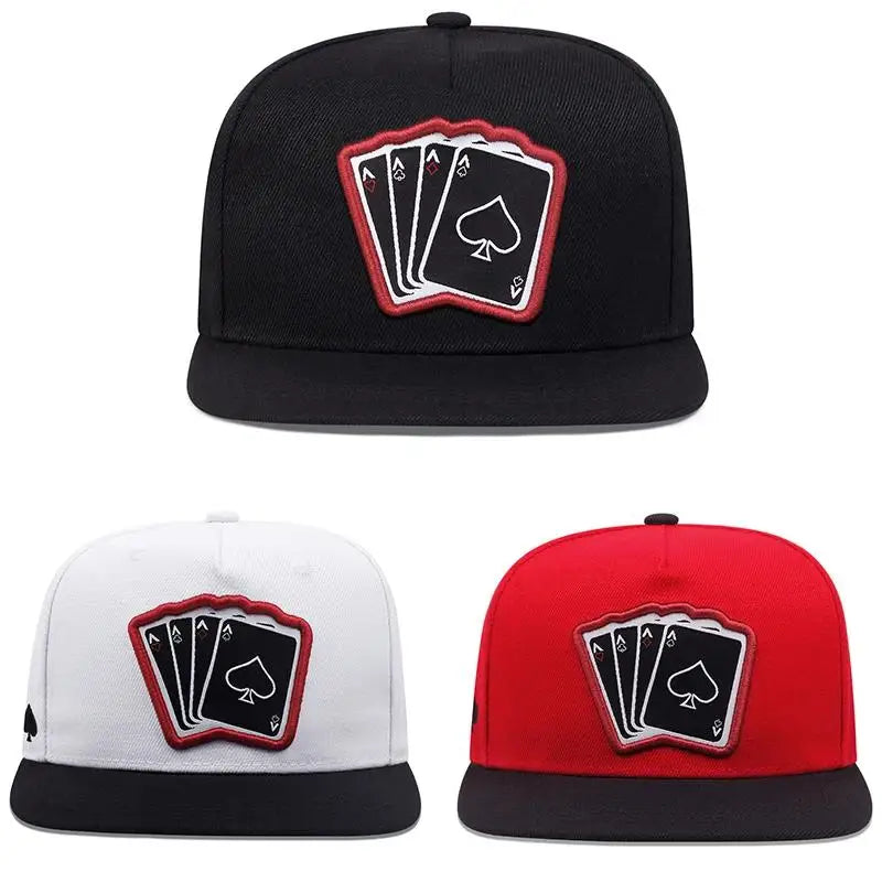 Poker Plaque SnapBack Cap - Black/Red/White