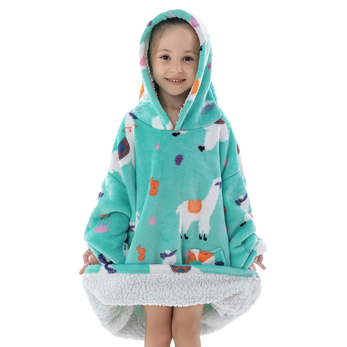 Oversized Sherpa Hooded Blanket Sweatshirt with Pocket