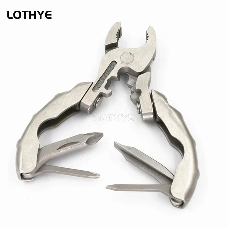 Mini multifunctional tool. 9-in-1 multifunctional pliers screwdriver pocket tool