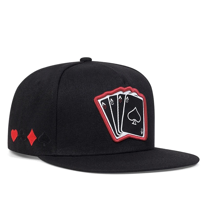 Poker Plaque SnapBack Cap - Black/Red/White