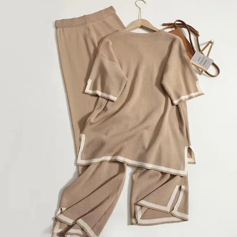 Classy Elastic Knit Lounge Set