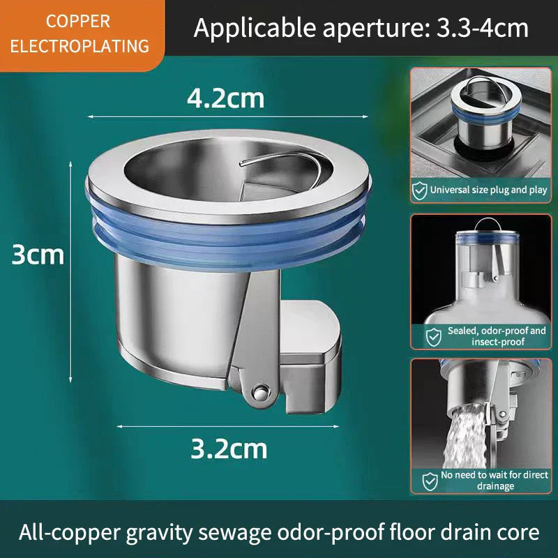 Downspout Universal Brass Floor Drain Core Anti-Odor Deodorizer