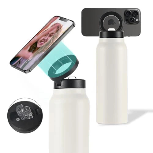 Stainless Steel Water Bottle with Magnetic Phone Holder