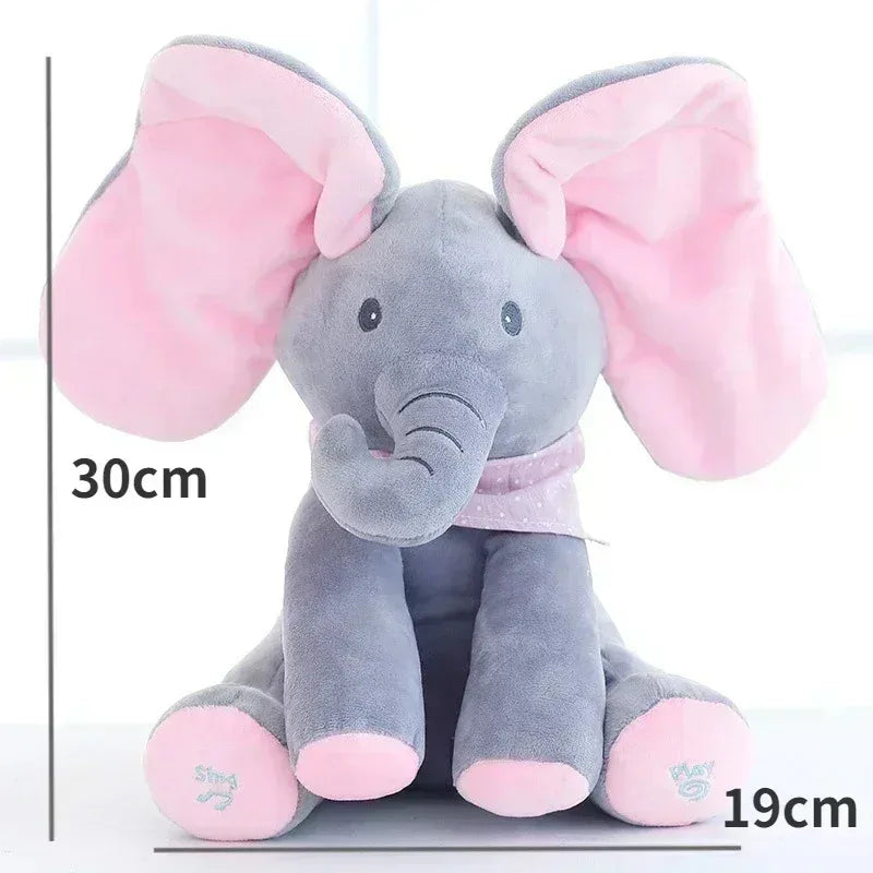 Cute Hide and Seek Elephant Plush Doll with Music