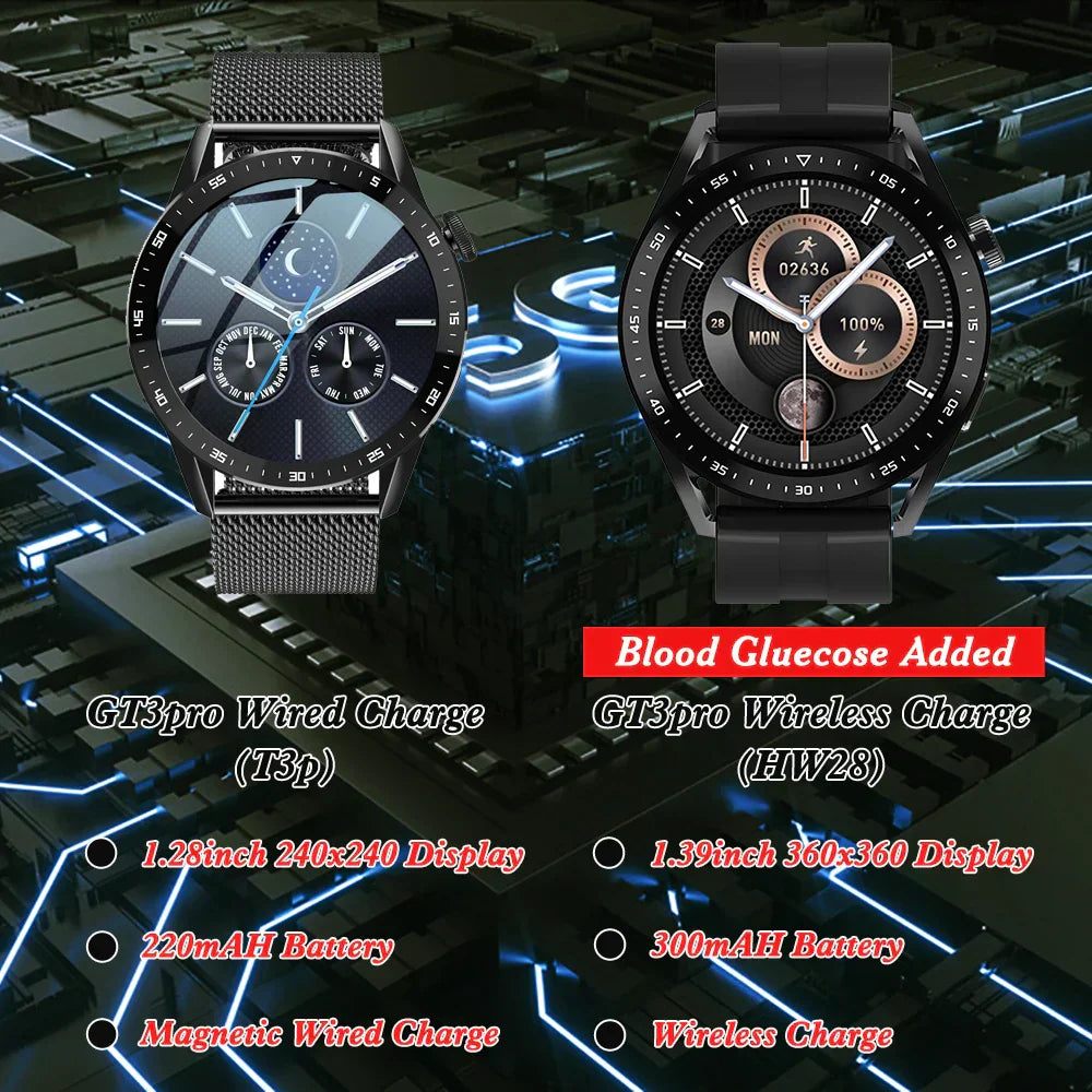 Painless blood sugar health monitoring smart Bluetooth talking watch
