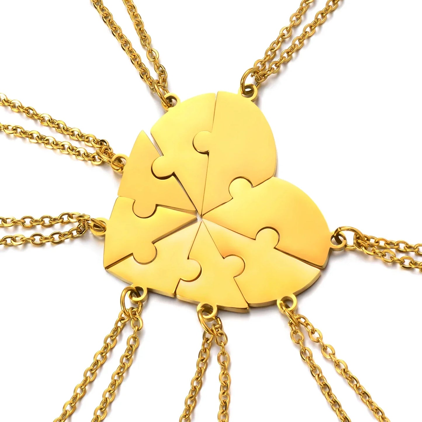 Friendship Puzzle Hearts -Personalized Heart pendant puzzle necklace, Gift For Friend/Family