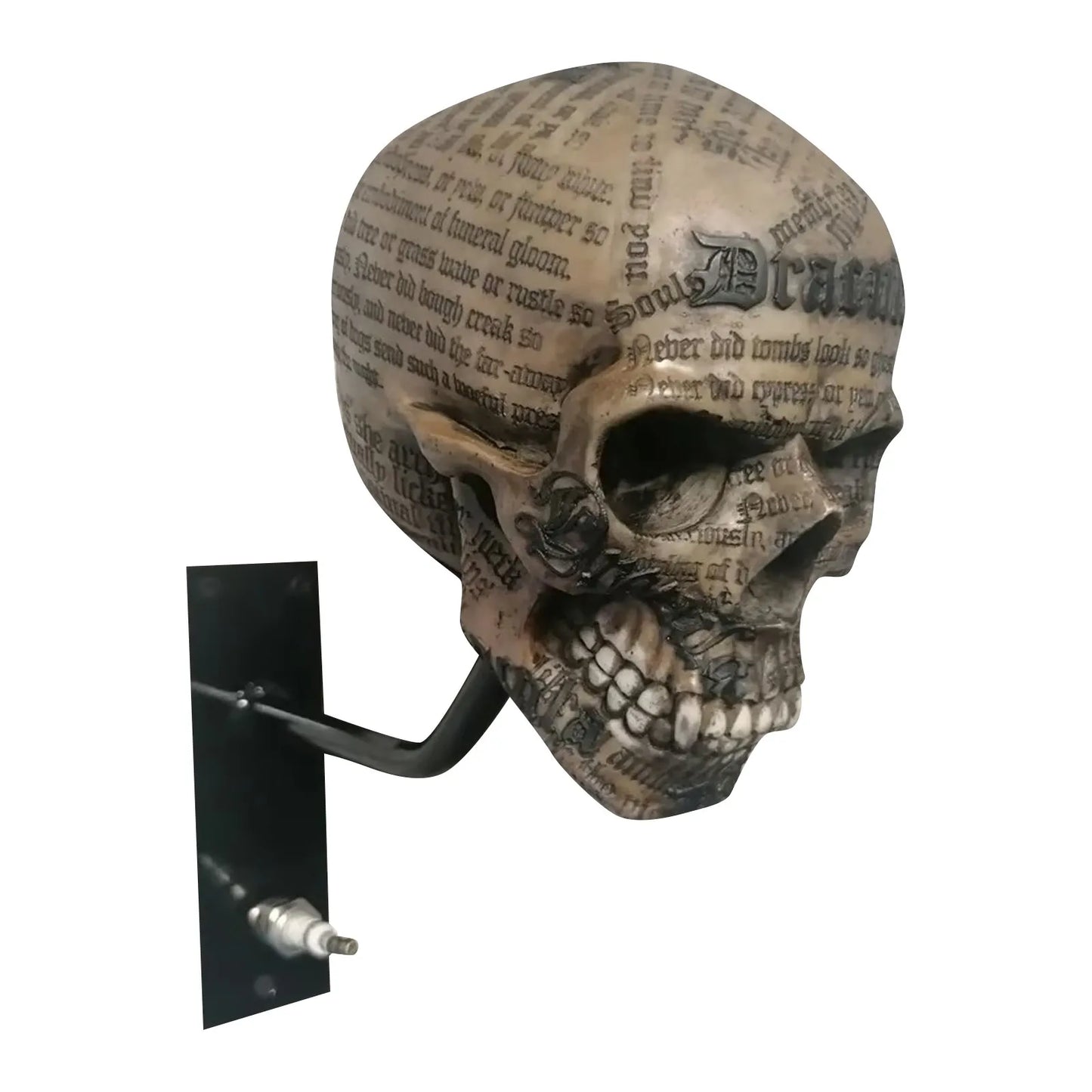 Motorcycle helmet and jacket skull holder