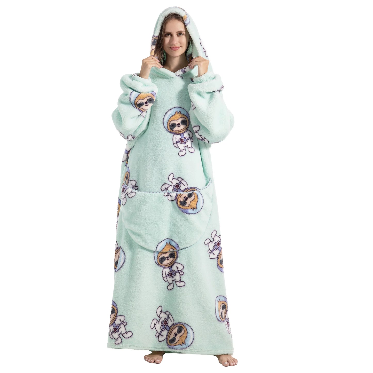 Cute Cartoon Print Hoodie Blanket