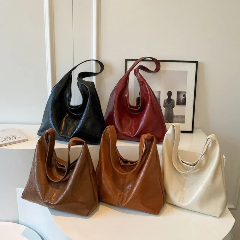 Distressed leather tote