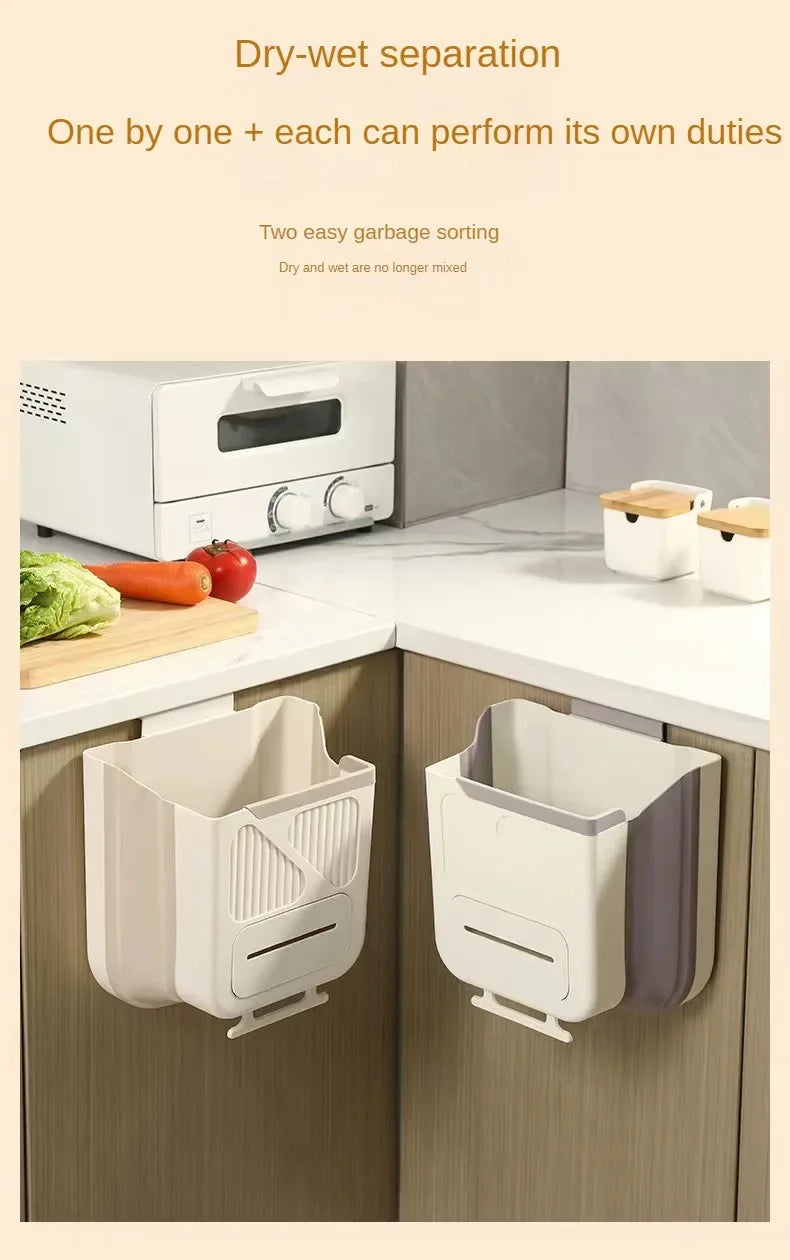 Hanging Trash Can for Kitchen Cabinet Door