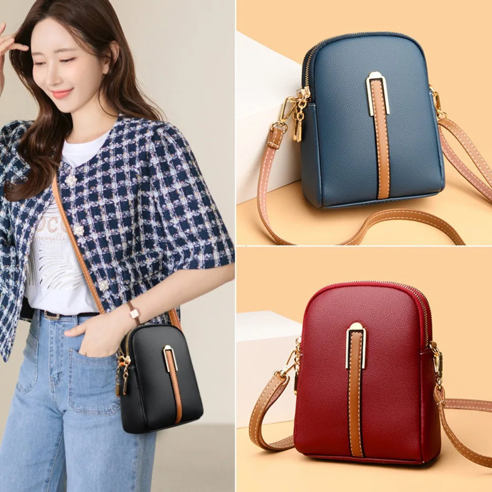 New lychee grain leather phone bag