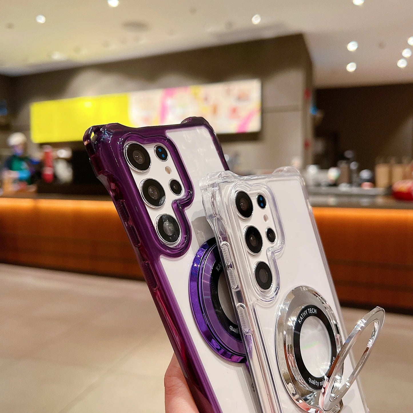 Electroplated Magnetic Stand Mobile Phone Cases For Samsung