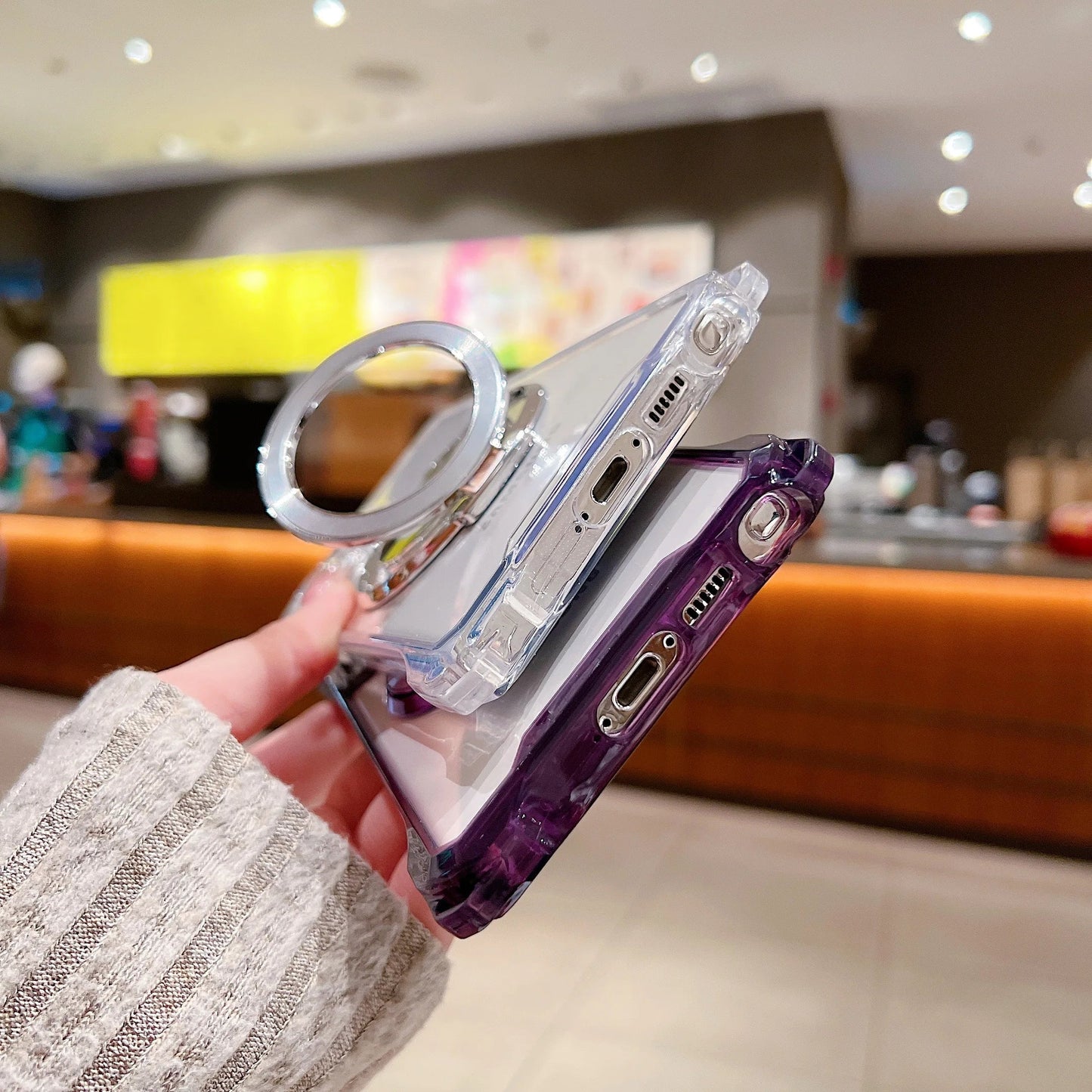 Electroplated Magnetic Stand Mobile Phone Cases For Samsung