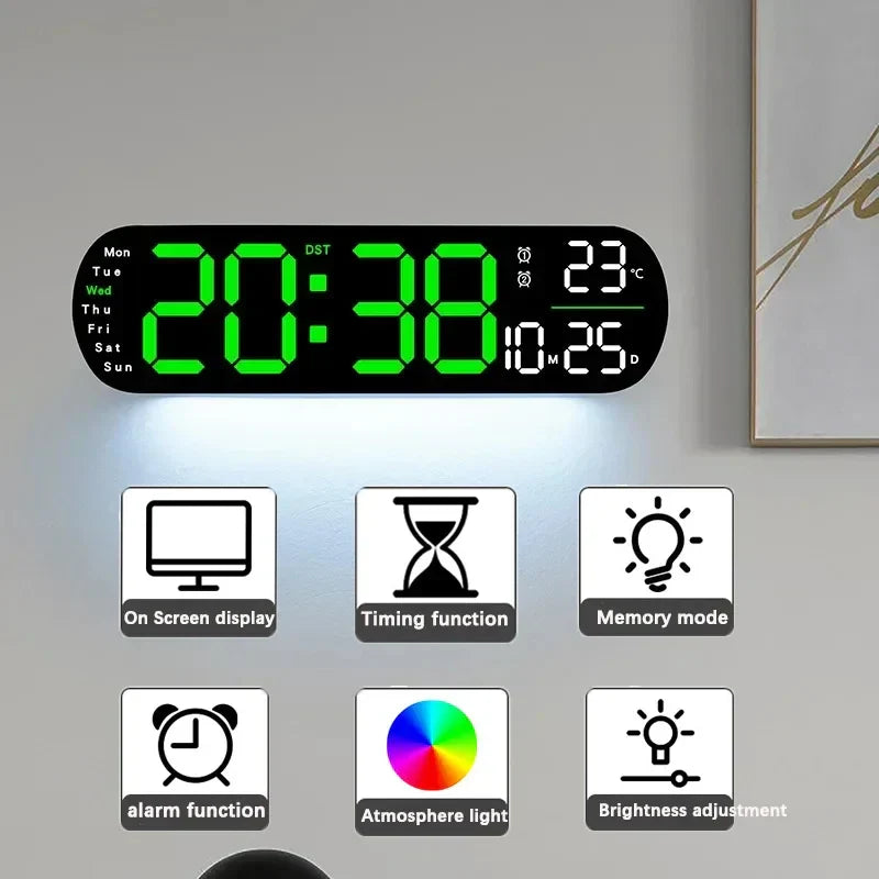 Upgraded Digital Wall Clock Large Display