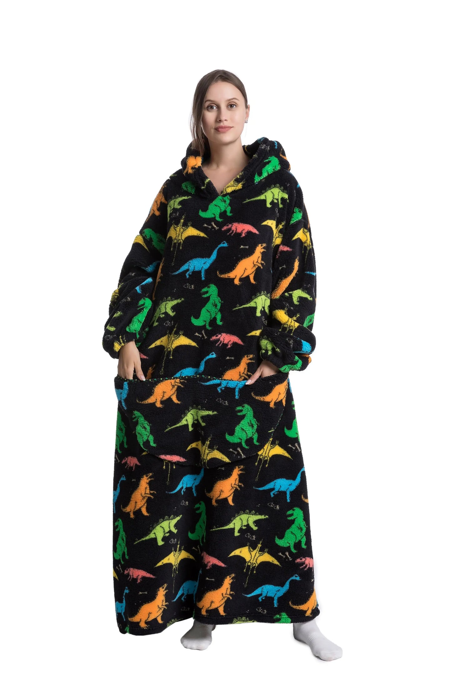 Cute Cartoon Print Hoodie Blanket
