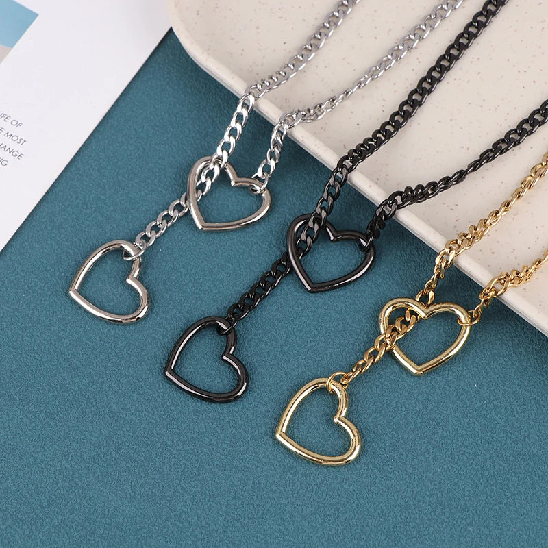 Heart ring Slip Chain Necklace