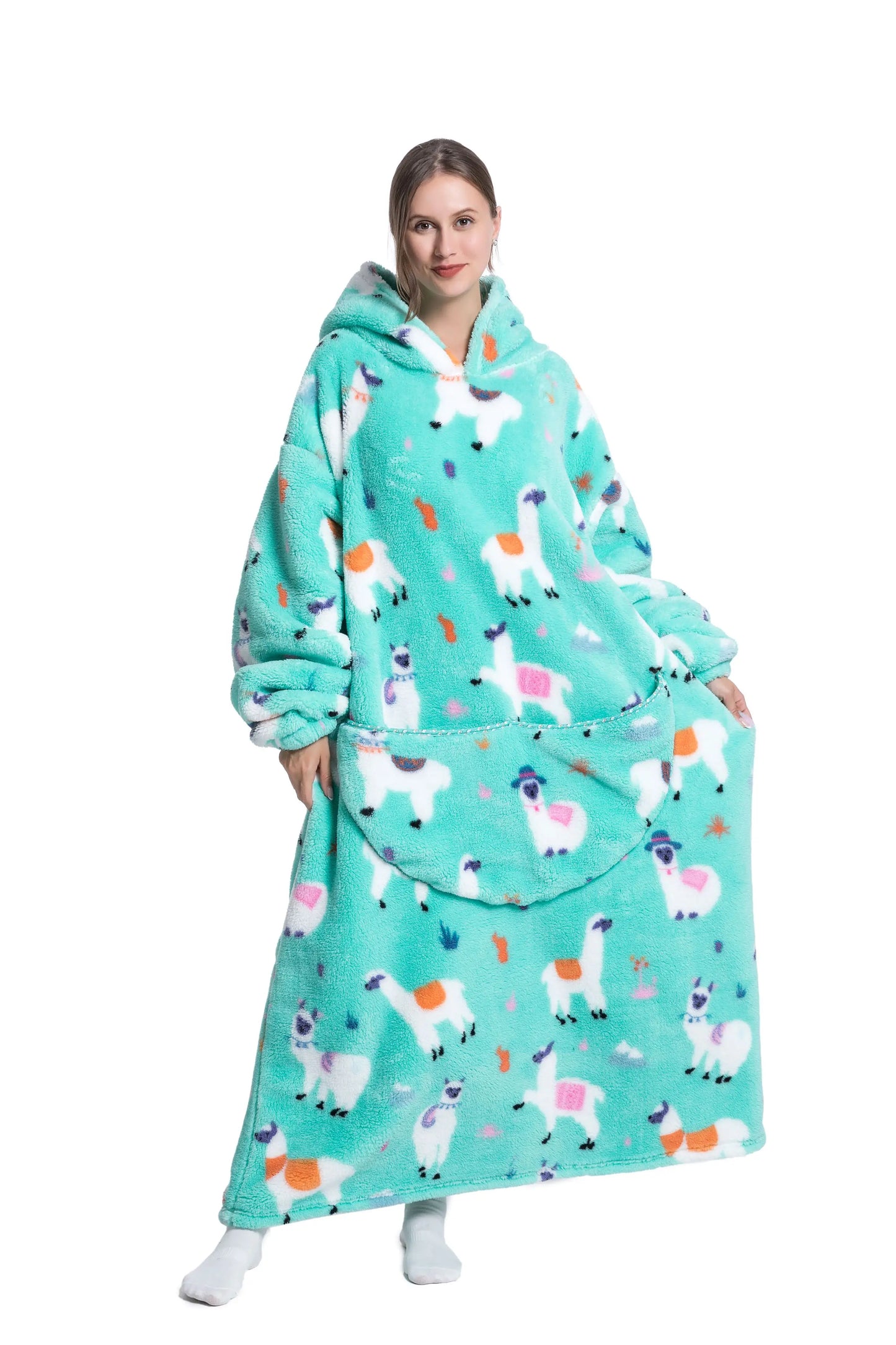 Cute Cartoon Print Hoodie Blanket