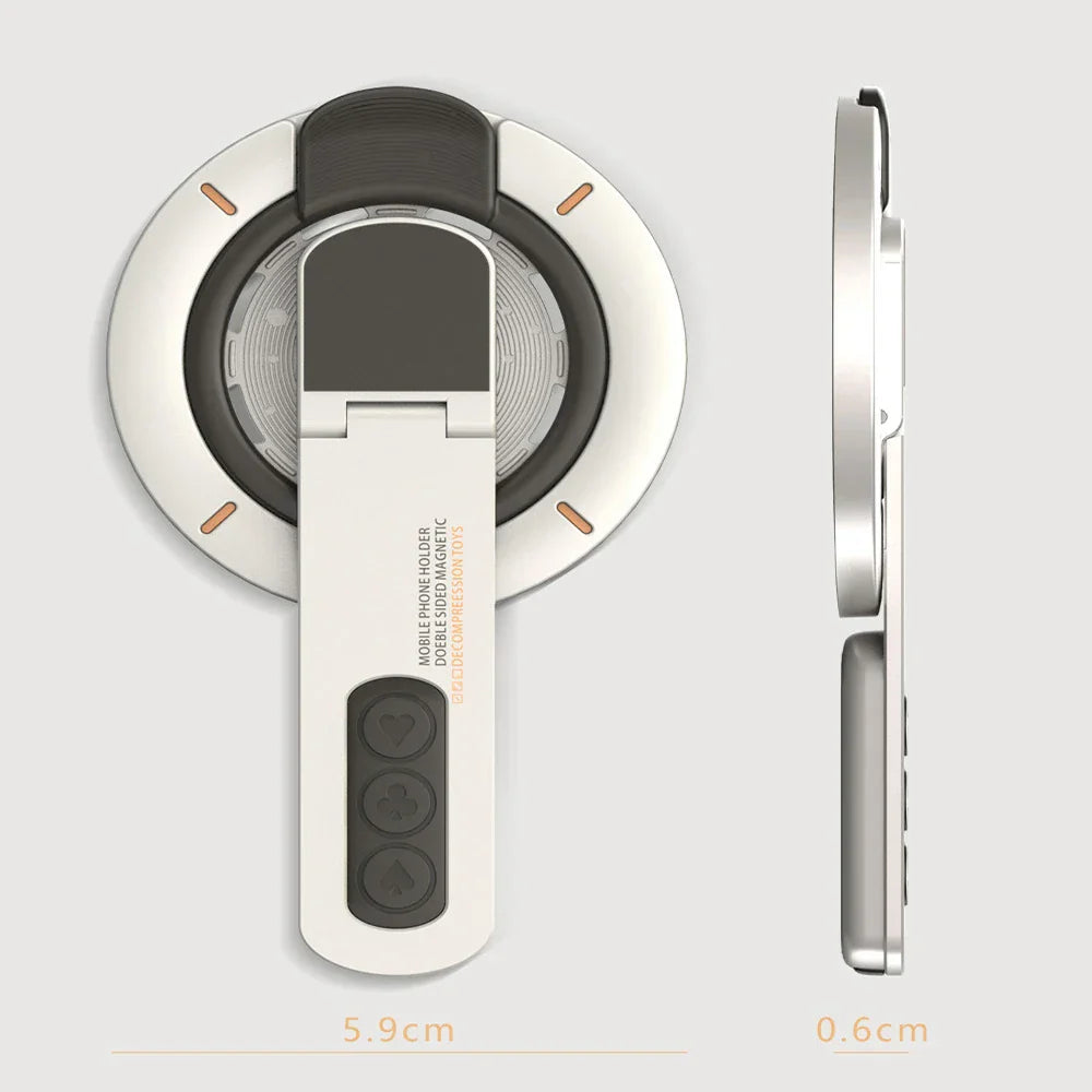 Double-Sided Magnetic Decompression Ring Phone Holder 360° Rotating Silicone Zinc Alloy Ultra-Thin Magnetic Phone Holder