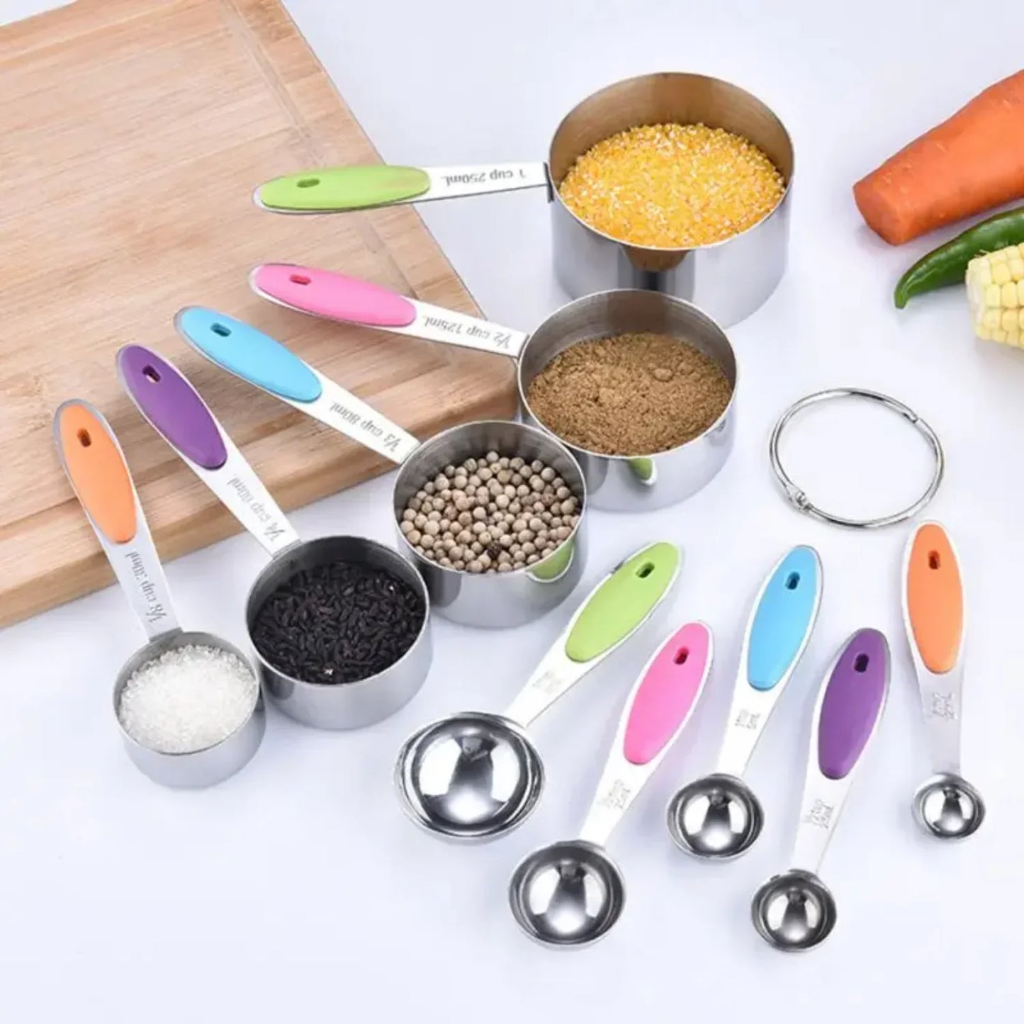 Stainless Steel Magnetic Measuring Spoons Set
