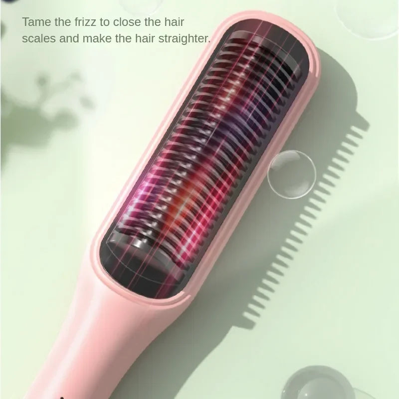 Pro Steam Straightener Brush-Ultimate Hair Hydration and 3X Faster Straightening
