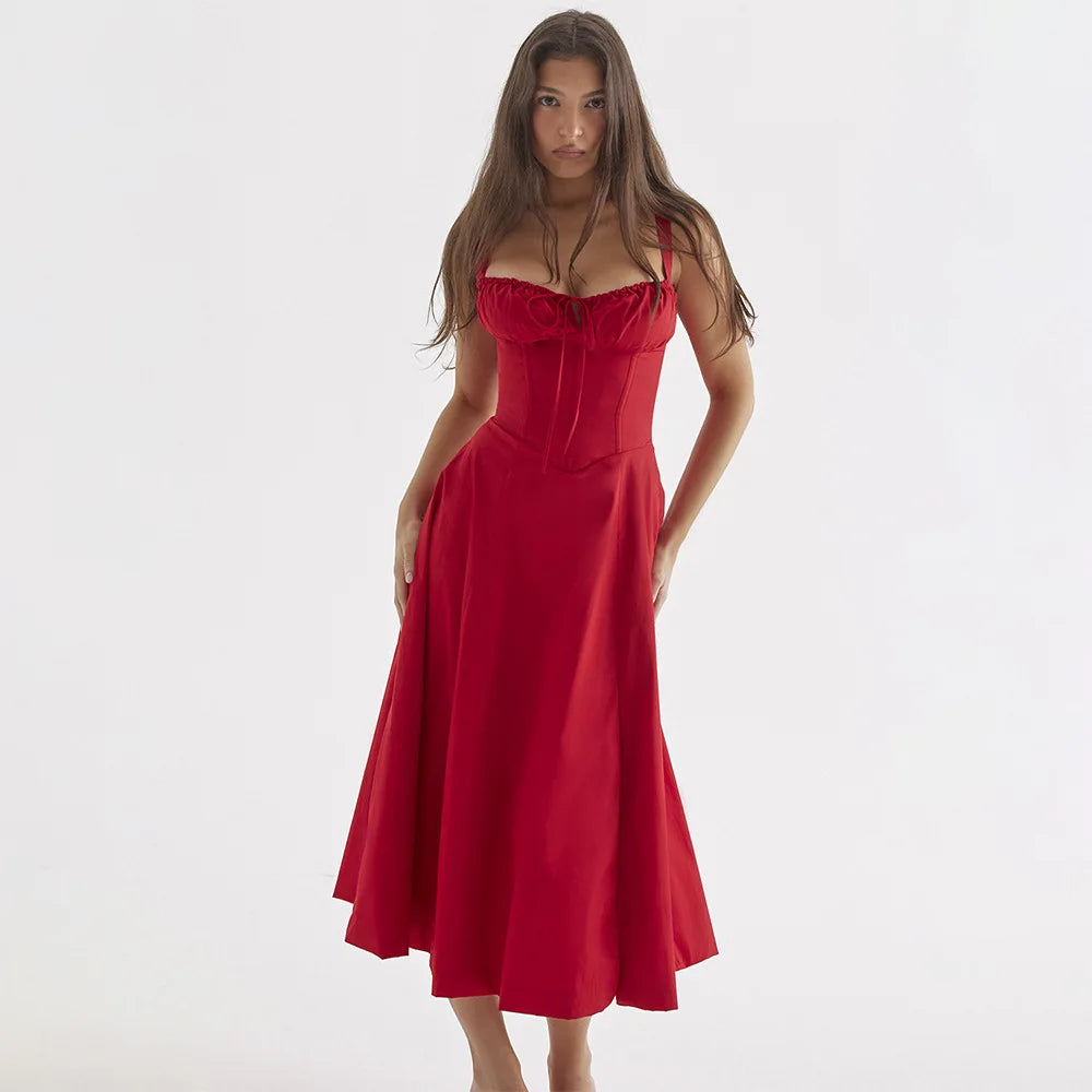 Floral Bustier Midriff Waist Shaper Dress