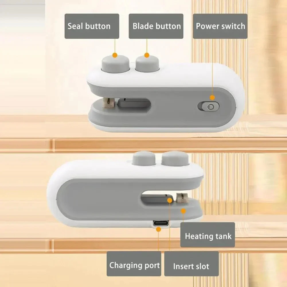 Small 2-in-1 Rechargeable Magnetic Snack Sealer Household Mini Sealing Machine