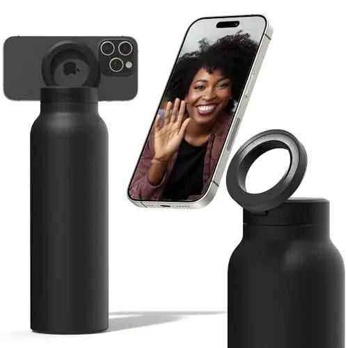 Stainless Steel Water Bottle with Magnetic Phone Holder
