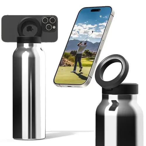 Stainless Steel Water Bottle with Magnetic Phone Holder