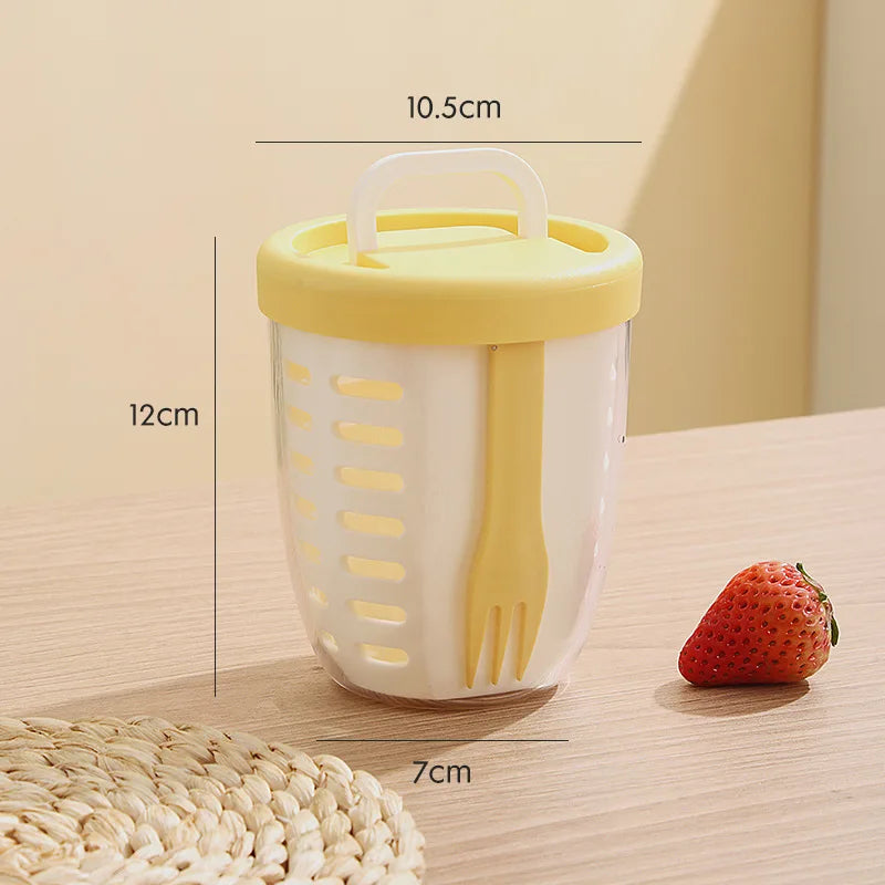 Fruit Salad Storage Cup With Lids and Fork