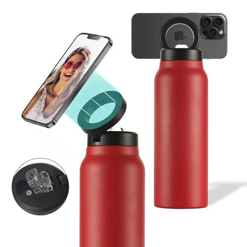 Stainless Steel Water Bottle with Magnetic Phone Holder