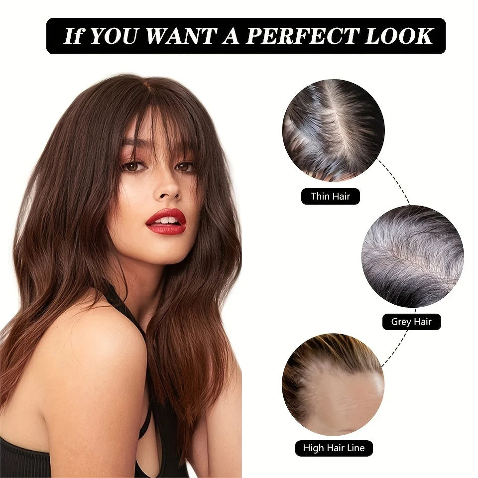 Hair Toppers For Women Adding Hair Volume Topper With Bangs 12 Inches Invisible