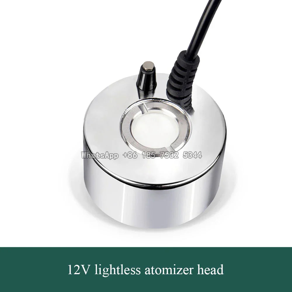 Mist Maker Water Fountain Pond Fogger Air Humidifier Atomizer Mini Fog Machine with 12 Color Changing LED Lights