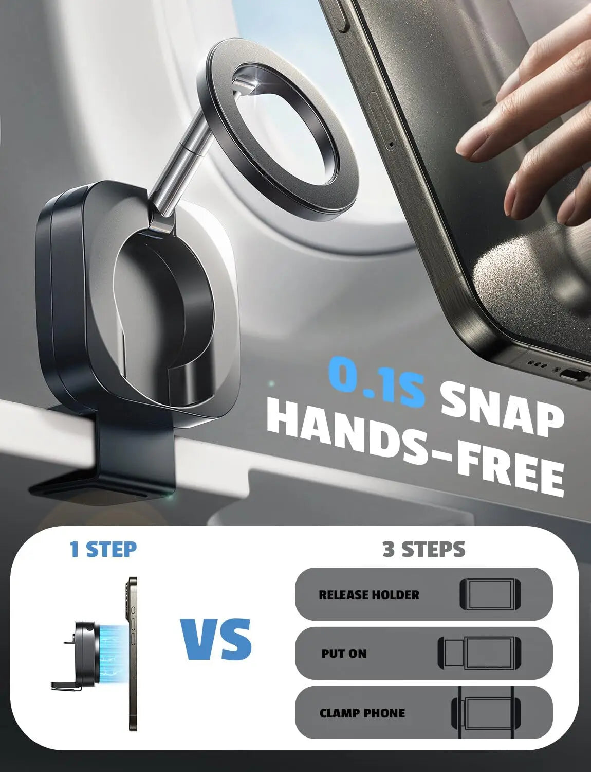 Foldable Extendable Rotating Travel Magnetic Phone Stand