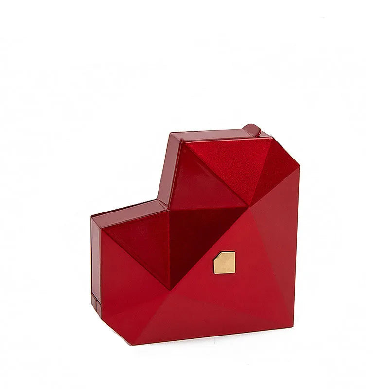 Heart Ring Box with Heart Promise Ring Open Adjustable Ring Multicolor Gift For Lover For Her
