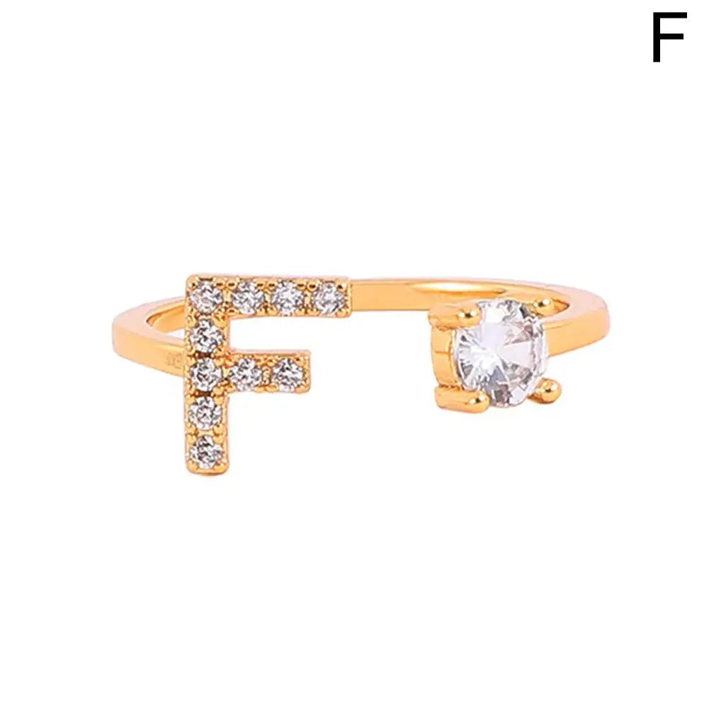 GOLD - ADJUSTABLE RING "Initial Touch" + ROSE CASE