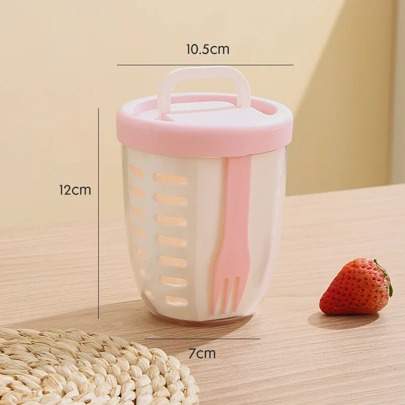 Fruit Salad Storage Cup With Lids and Fork