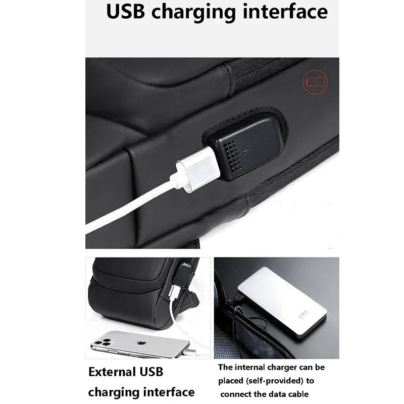USB charging sport sling Anti-theft shoulder bag