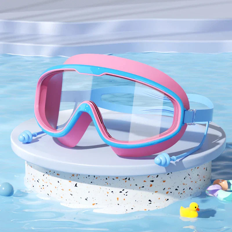 HD children's large frame waterproof and anti-fog swimming goggles