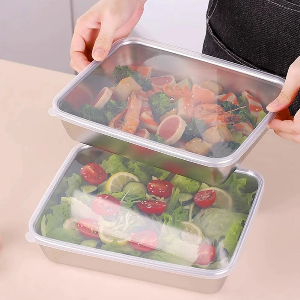 Stainless Steel Square Plate(With Lid)