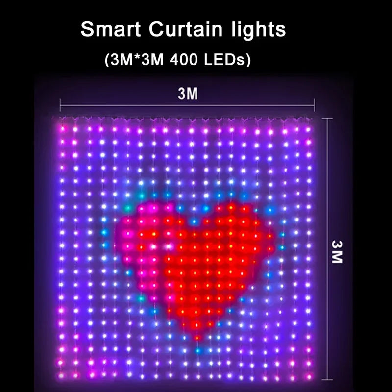 Color Waves LED Curtain Sync Lights