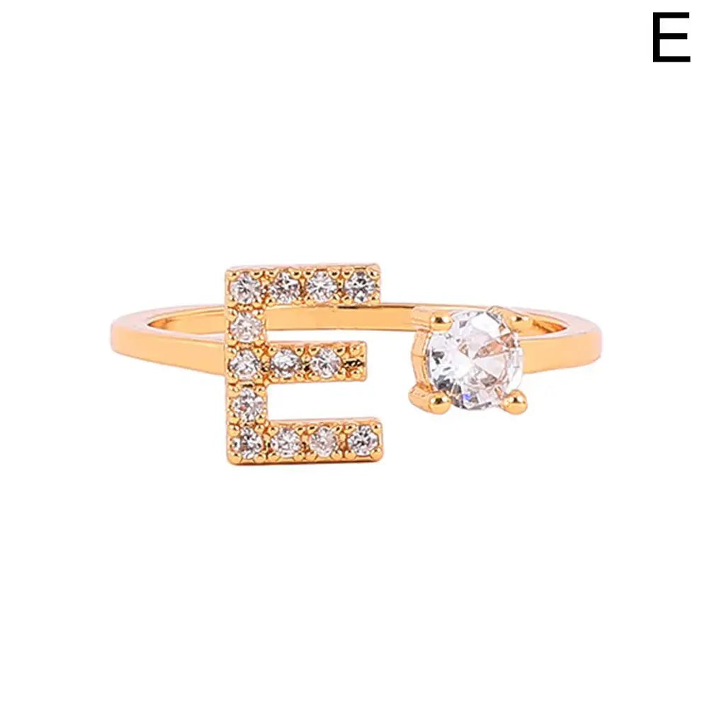 GOLD - ADJUSTABLE RING "Initial Touch" + ROSE CASE