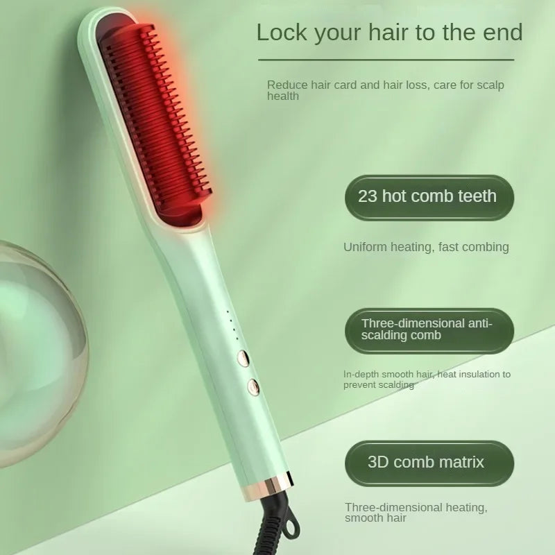 Pro Steam Straightener Brush-Ultimate Hair Hydration and 3X Faster Straightening