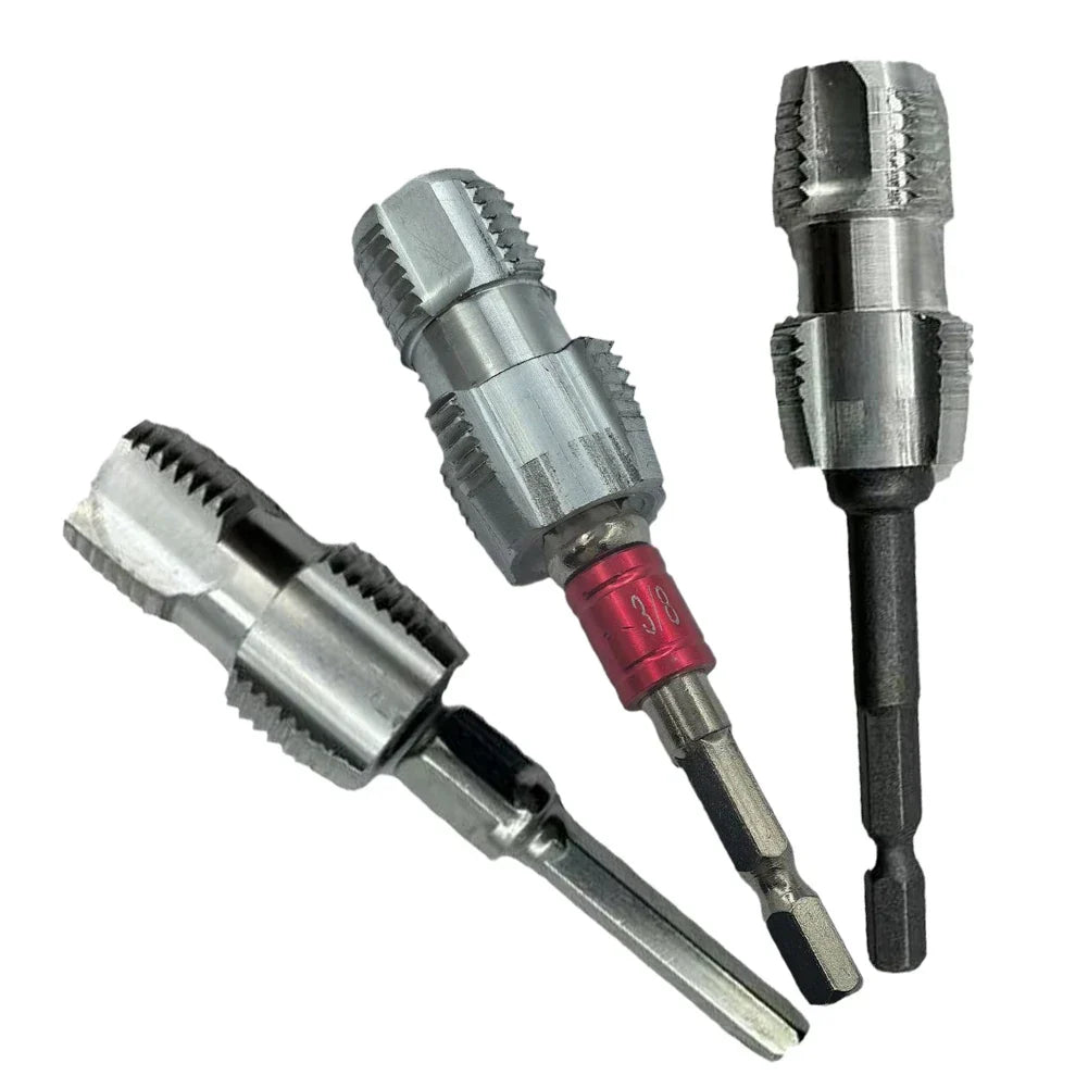 Electric Drill Compatible PVC Pipe Threader Kit with Various Die Sizes
