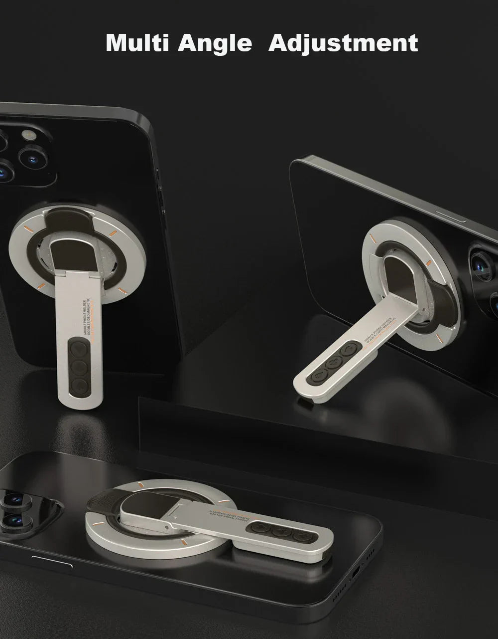 Double-Sided Magnetic Decompression Ring Phone Holder 360° Rotating Silicone Zinc Alloy Ultra-Thin Magnetic Phone Holder